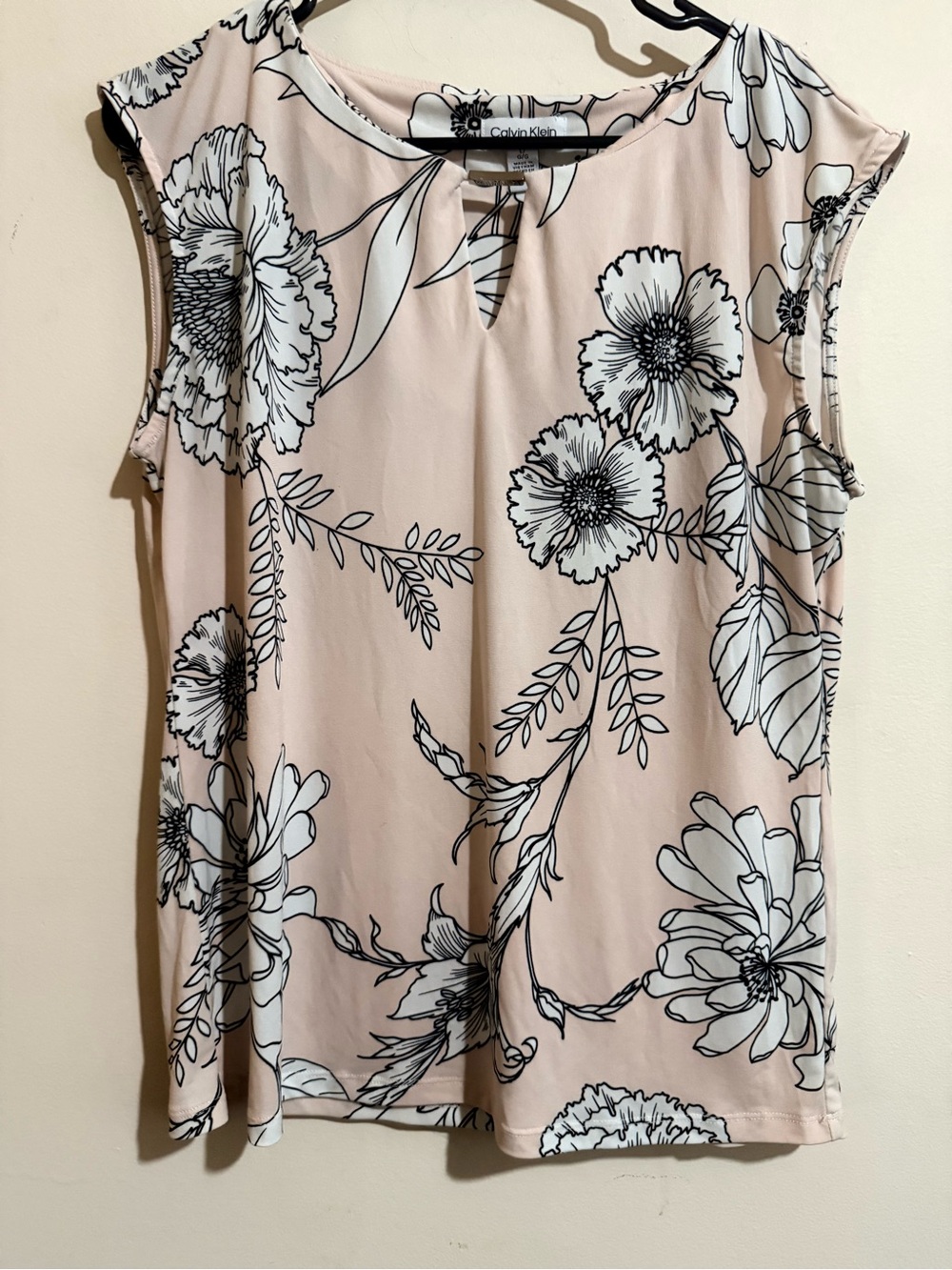 Calvin Klein Blush Pink Floral Print Sleeveless Top